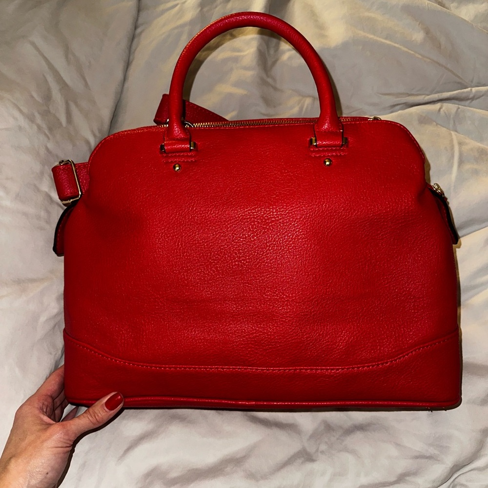 Steve Madden Red Leather Satchel - Picture 4 of 9